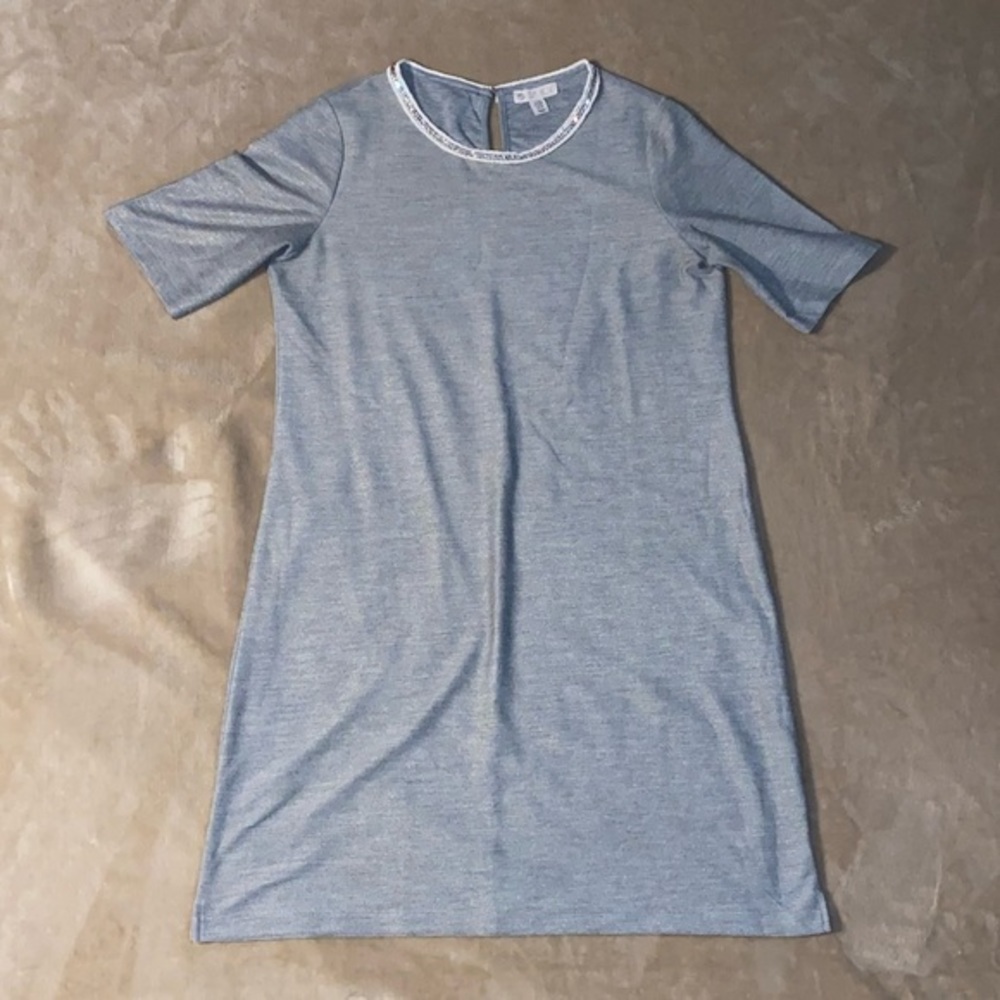 Lila Rose Grey Jeweled Neckline Dress!